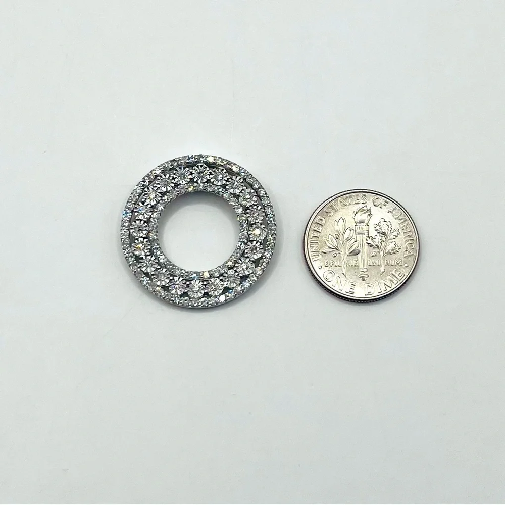 1.00 CT Lab Diamond Round Sterling Silver Necklace Pendant - Picture 9 of 9